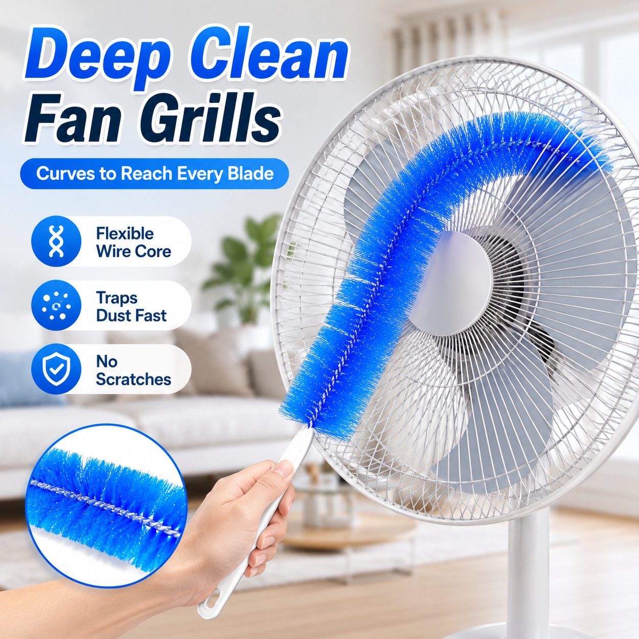 Bendable Microfiber Head,Reusable Dust Remover