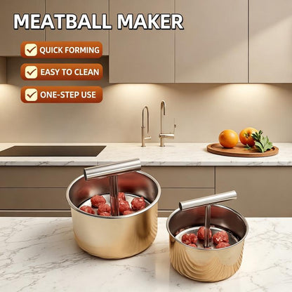 Upgrade 6/12 Ball Manual Meatball Maker Tool | Stainless Steel Meatball Making Mold | Home Kitchen Cooking Tool