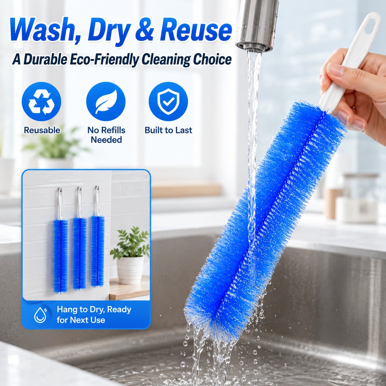 Bendable Microfiber Head,Reusable Dust Remover