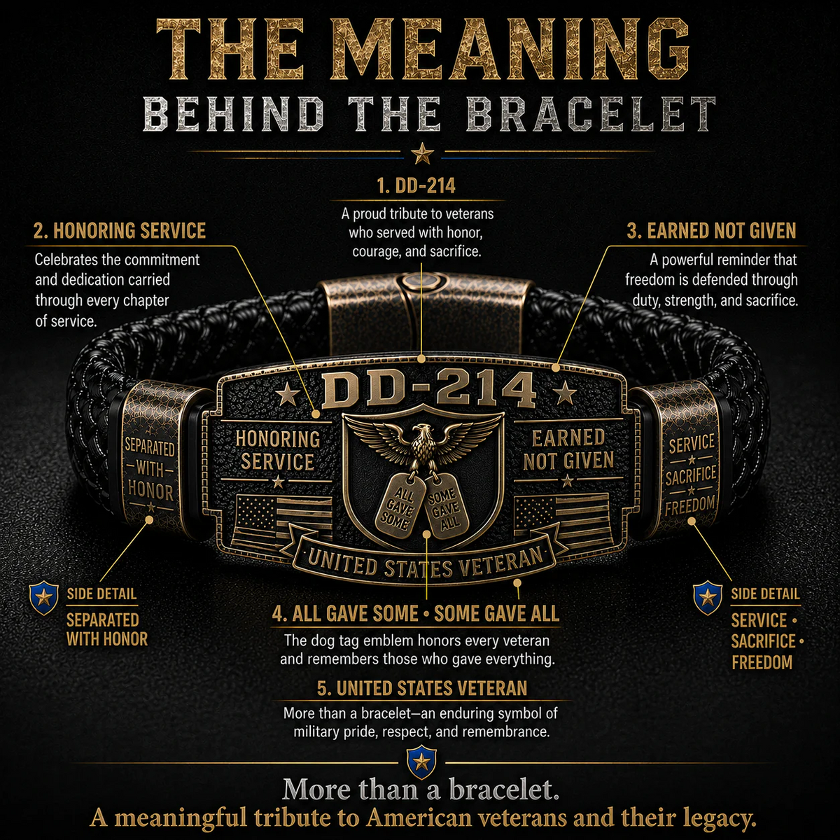 🎖️DD-214 Veteran Honor Bracelet - Handmade By VETERAN