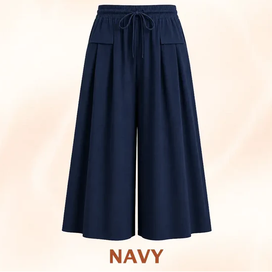 Relaxed Wide-Leg Cropped Culottes